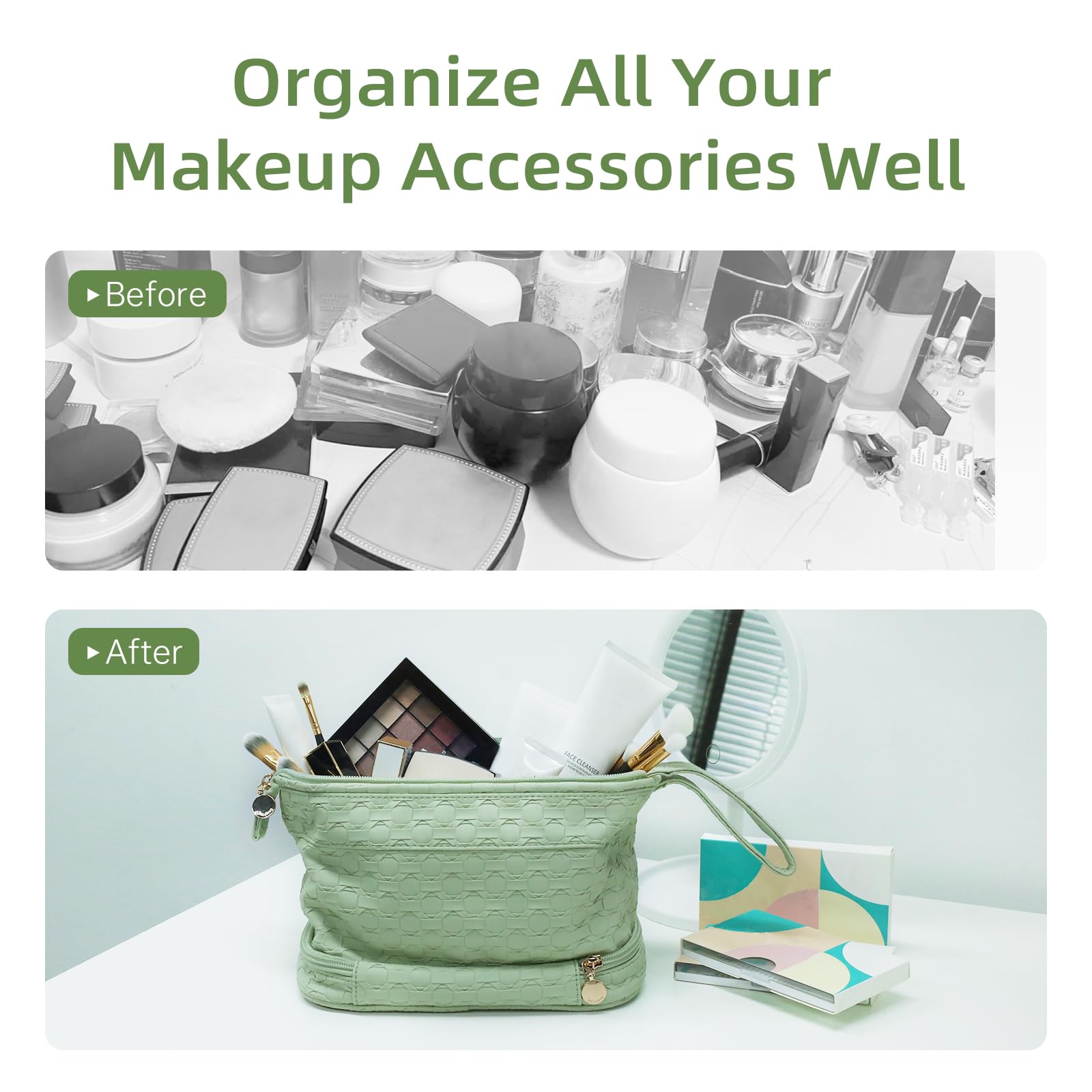 Abiudeng PU leather makeup bag combining style and durability for daily use