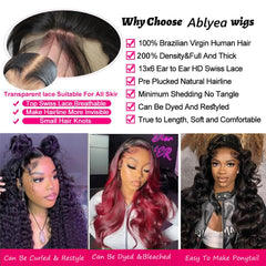 Ablyea 13x6 wig natural hairline close-up with simulated scalp for realistic parting.