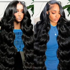 Ablyea 13x6 body wave lace front wig front view with natural hairline and volume.
