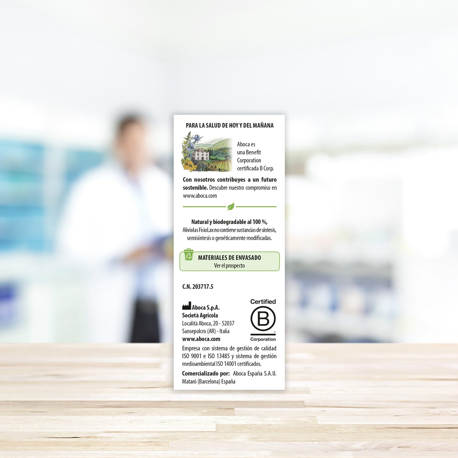 Aboca FISIOLAX ALIVIOLAS bottle label—clear branding for quick recognition