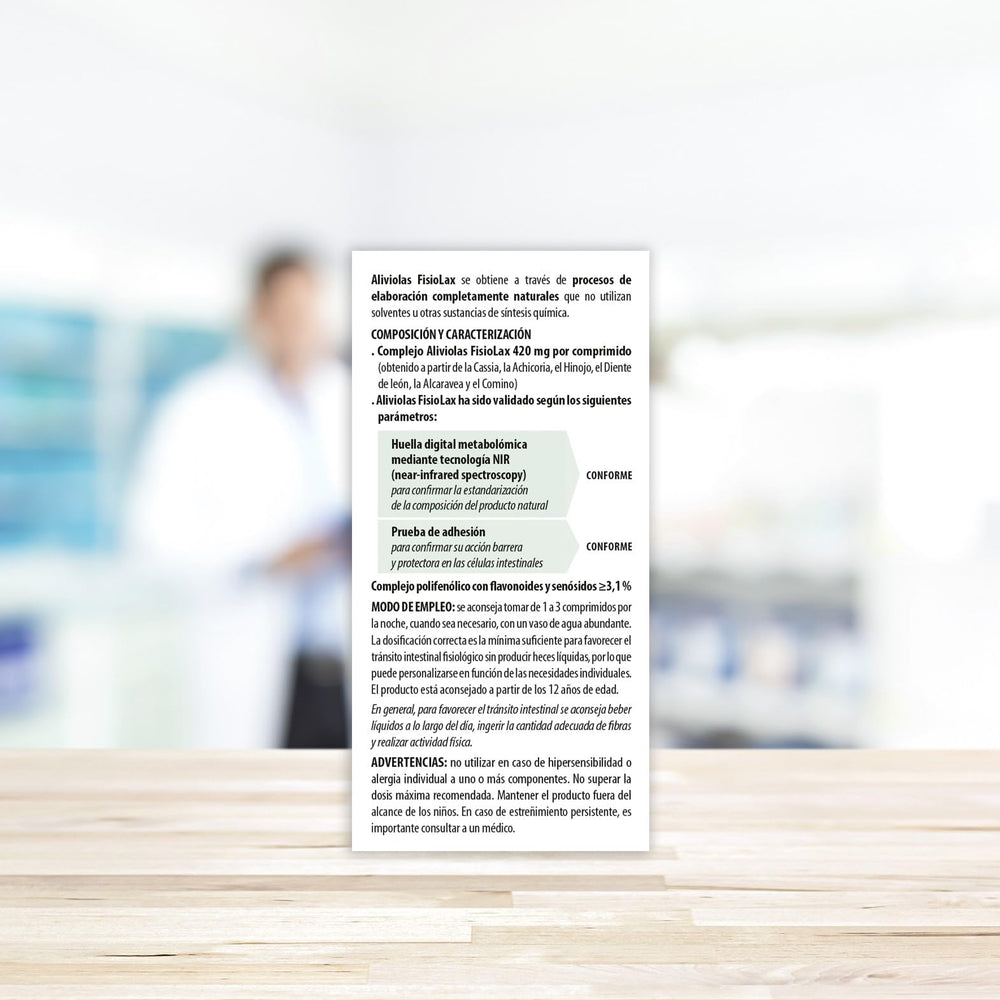 Aboca FISIOLAX ALIVIOLAS caplets in hand for easy daily dosing