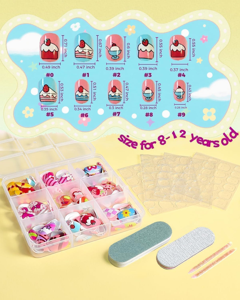 ABOLINE press-on nails kit includes nail tabs for secure adhesion