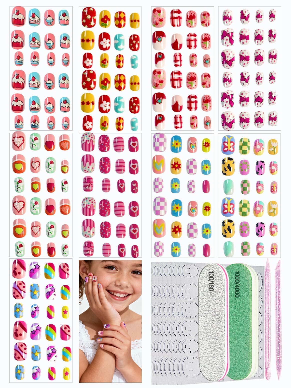 ABOLINE 229pcs press-on nails kit nail tips for quick chic manicures