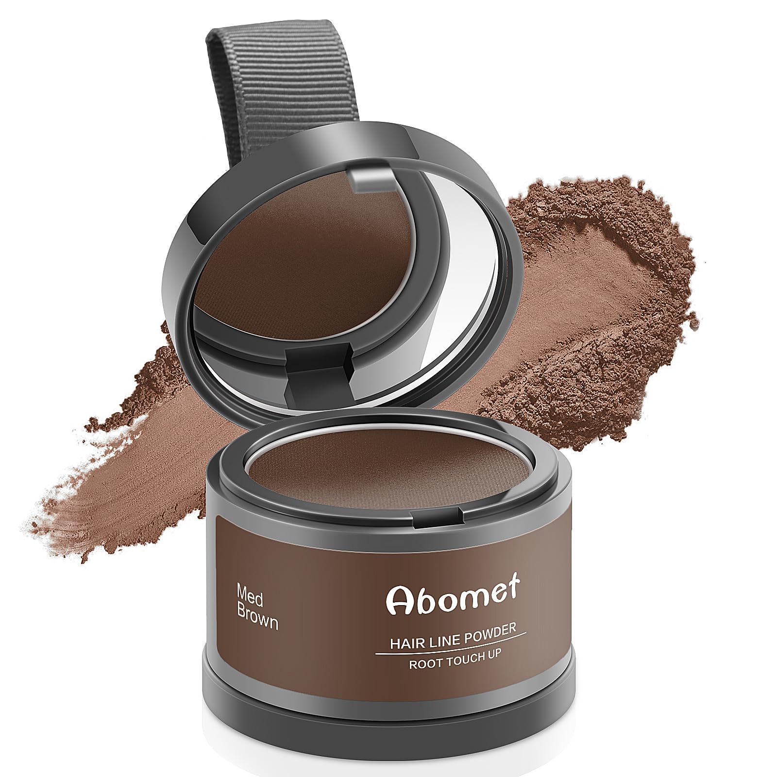 Abomet compact design with built-in mirror for quick on-the-go touch-ups.