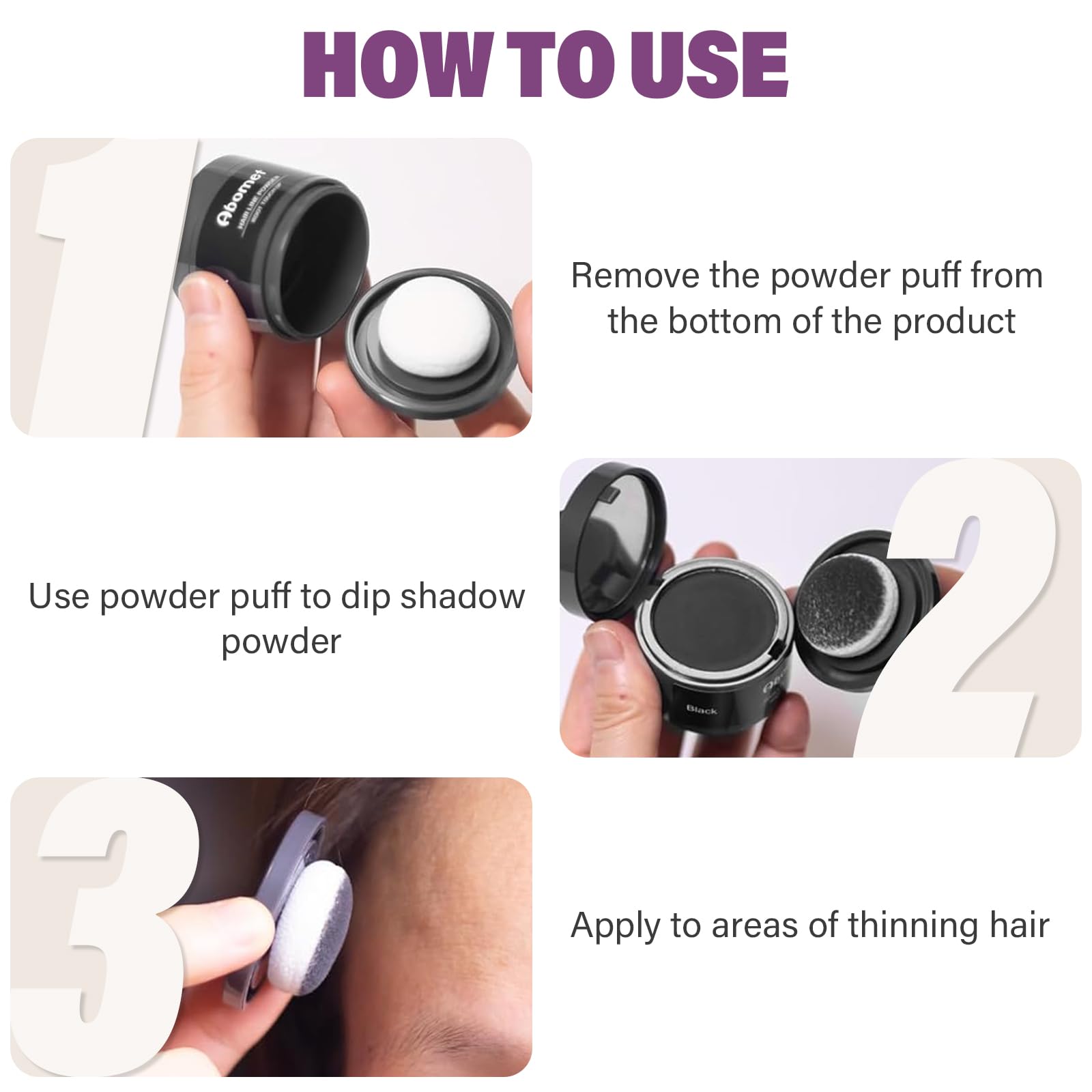 Abomet Hairline Powder beeswax based formula for easy removal