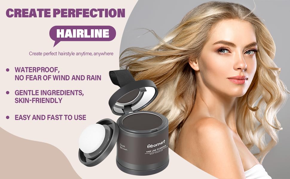 Abomet Hairline Powder color range includes dark brown shades