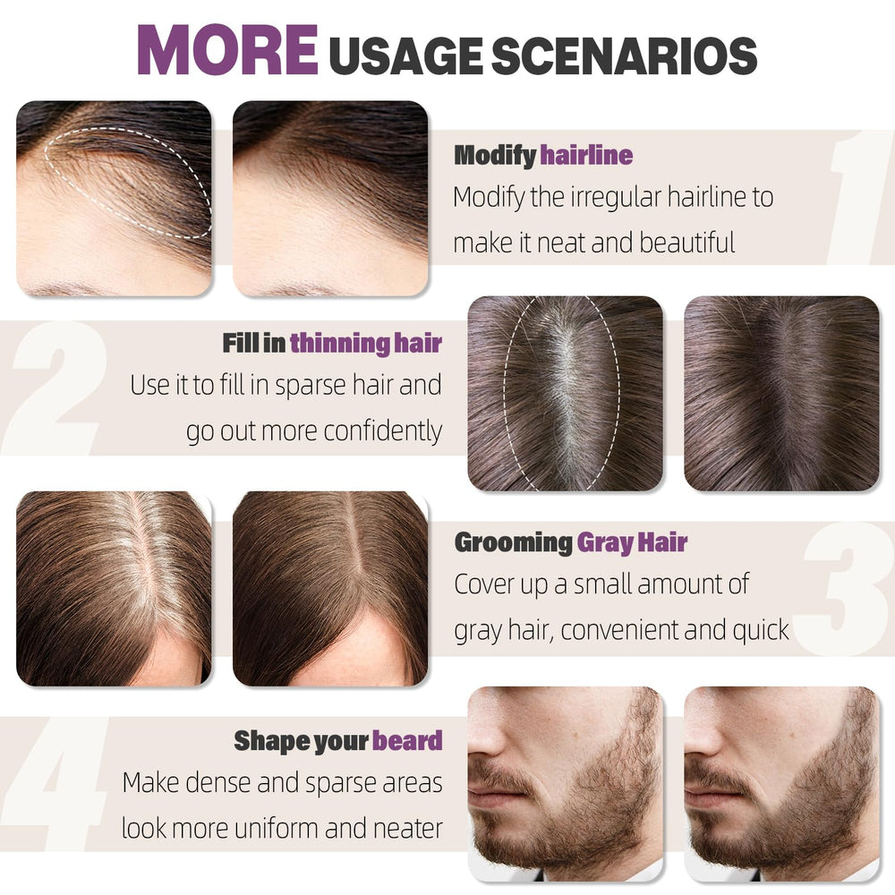 Abomet Hairline Powder color swatches offer versatile hues for authentic coverage.