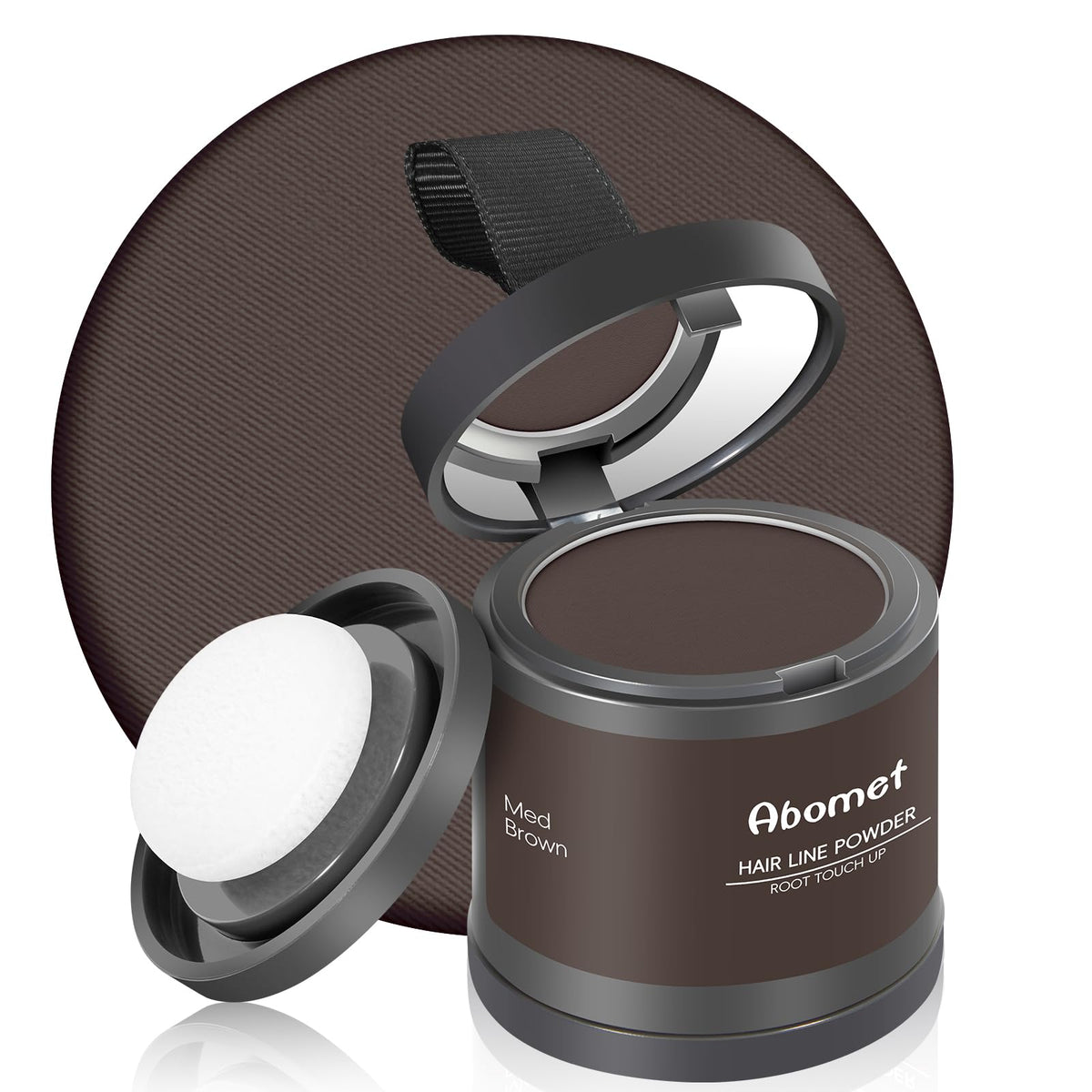 Abomet Hairline Powder compact with mirror for on the go touch ups