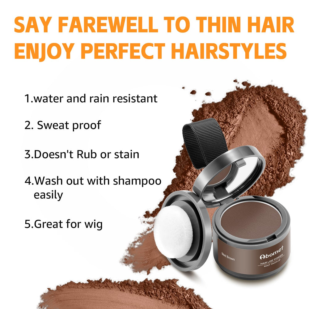 Abomet medium brown shade option matches natural hair tones.