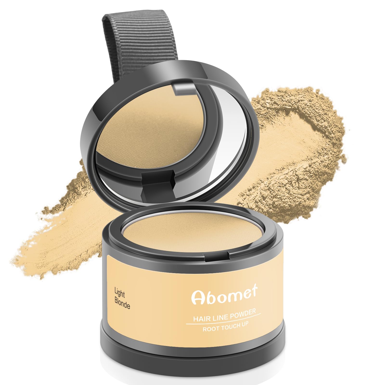 Abomet Root Touch Up compact with mirror for on-the-go gray coverage.