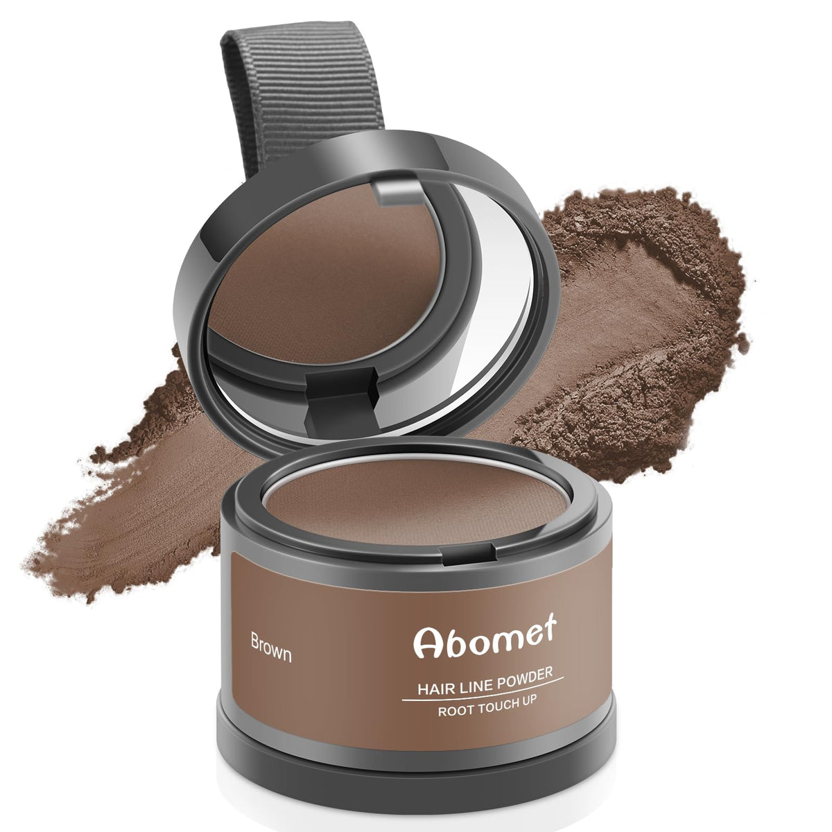 Abomet root touch up powder in brown delivers instant gray coverage for roots