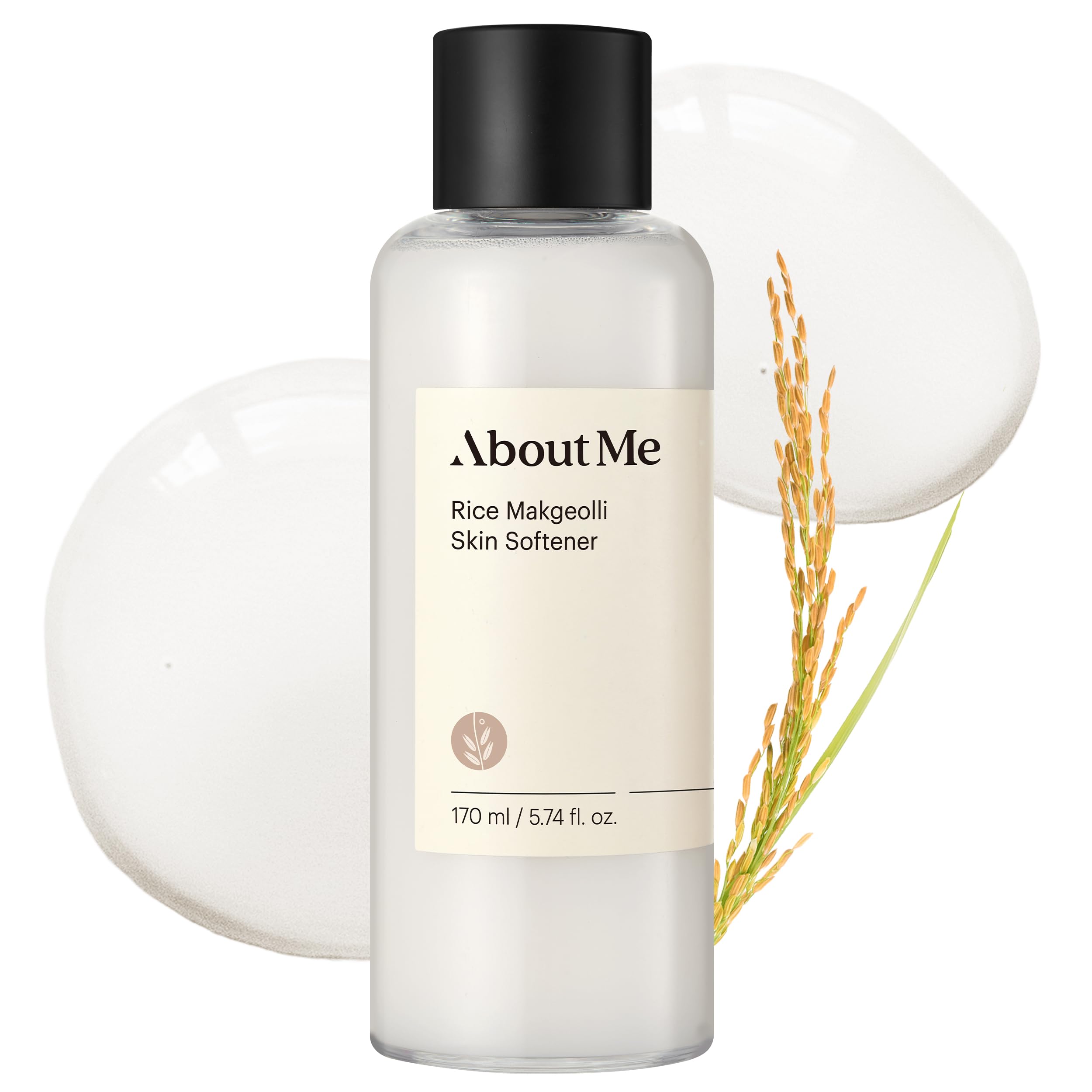 About Me Rice Makgeolli Toner bottle for daily hydration and fermentation-based care