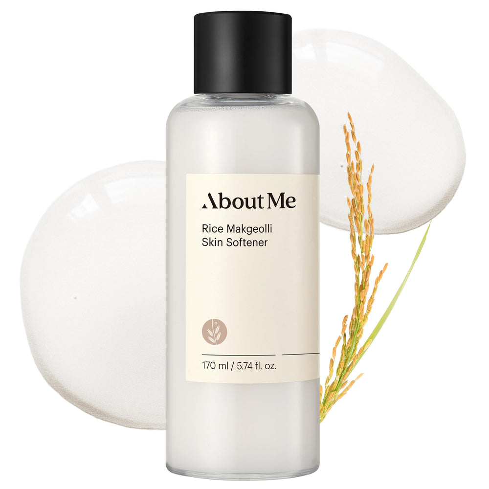 About Me Rice Makgeolli Toner bottle for daily hydration and fermentation-based care