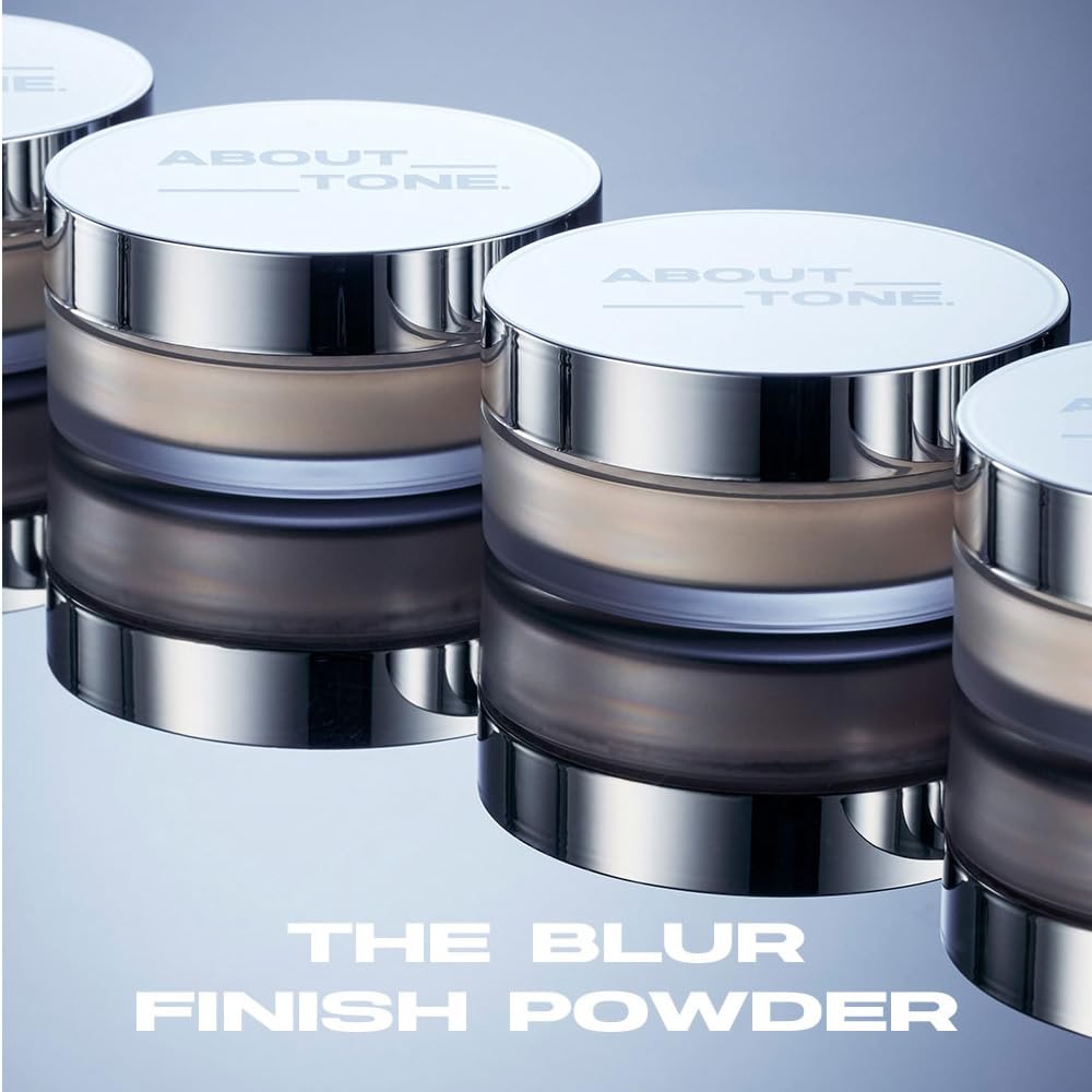 About Tone Blur Finish Powder swatch demonstrates soft blur and pore-minimizing effect