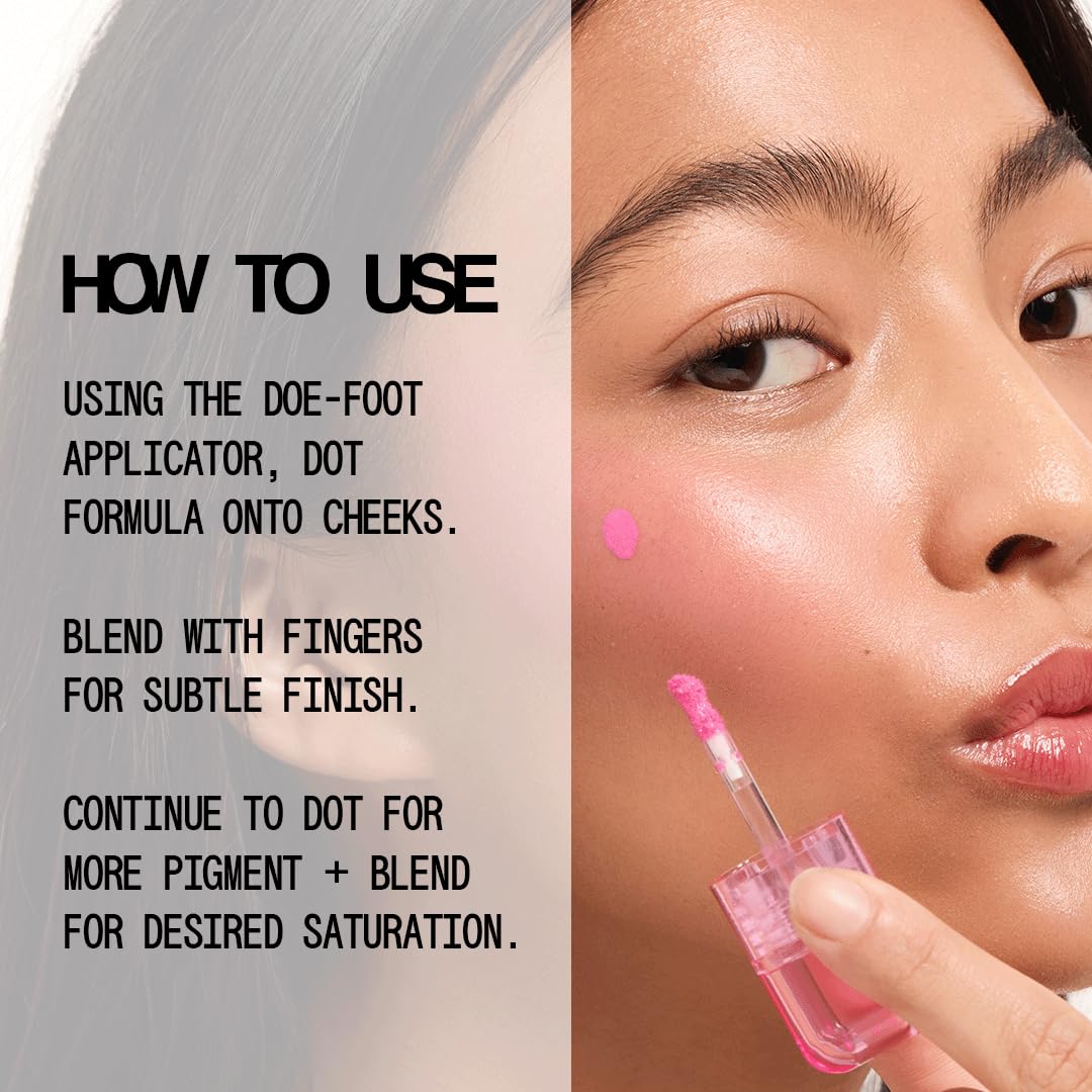 about-face Blush Rush Liquid Blush close-up in Rosy Mauve highlights dewy finish