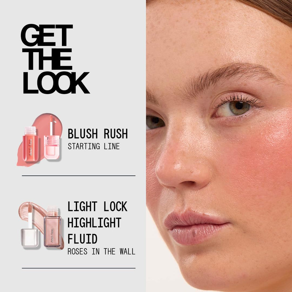 about-face Blush Rush ingredients panel illustration highlights nourishing components.