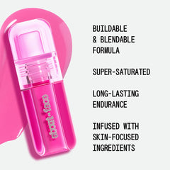 about-face Blush Rush liquid blush swatch on cheek highlights blendable texture