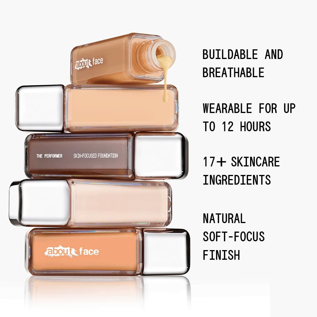 About-Face The Performer hydrating formula delivers a subtle glow.