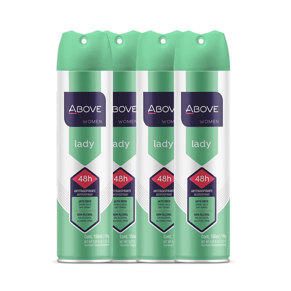ABOVE 48-hour antiperspirant bottle shows long-lasting sweat control for daily wear.