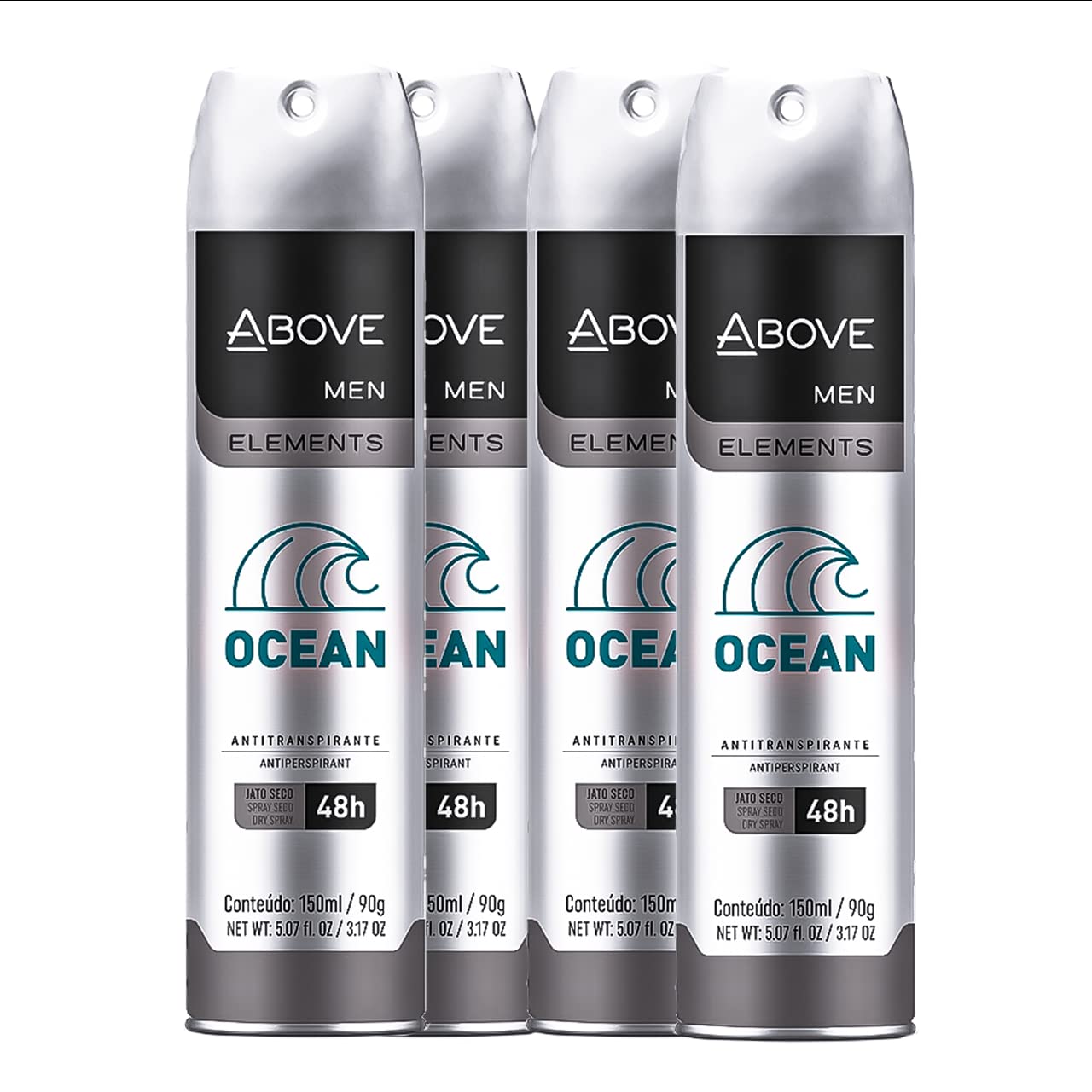 Above Ocean 48 Hours Element Dry Spray shown with packaging for all day freshness