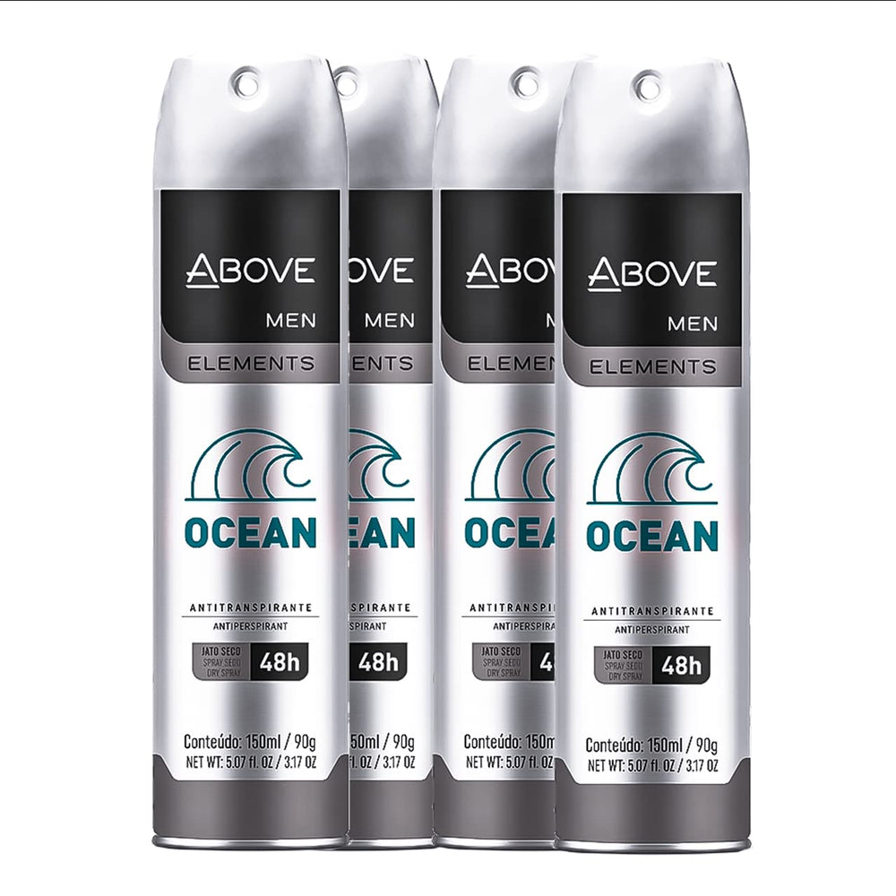 Above Ocean 48 Hours Element Dry Spray shown with packaging for all day freshness
