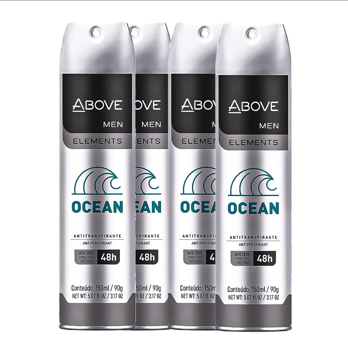 Above Ocean 48 Hours Element Dry Spray shown with packaging for all day freshness
