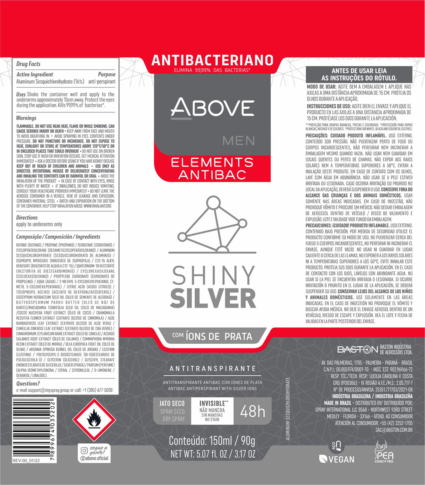 ABOVE Shiny Silver helps keep clothes stain-free after every use.
