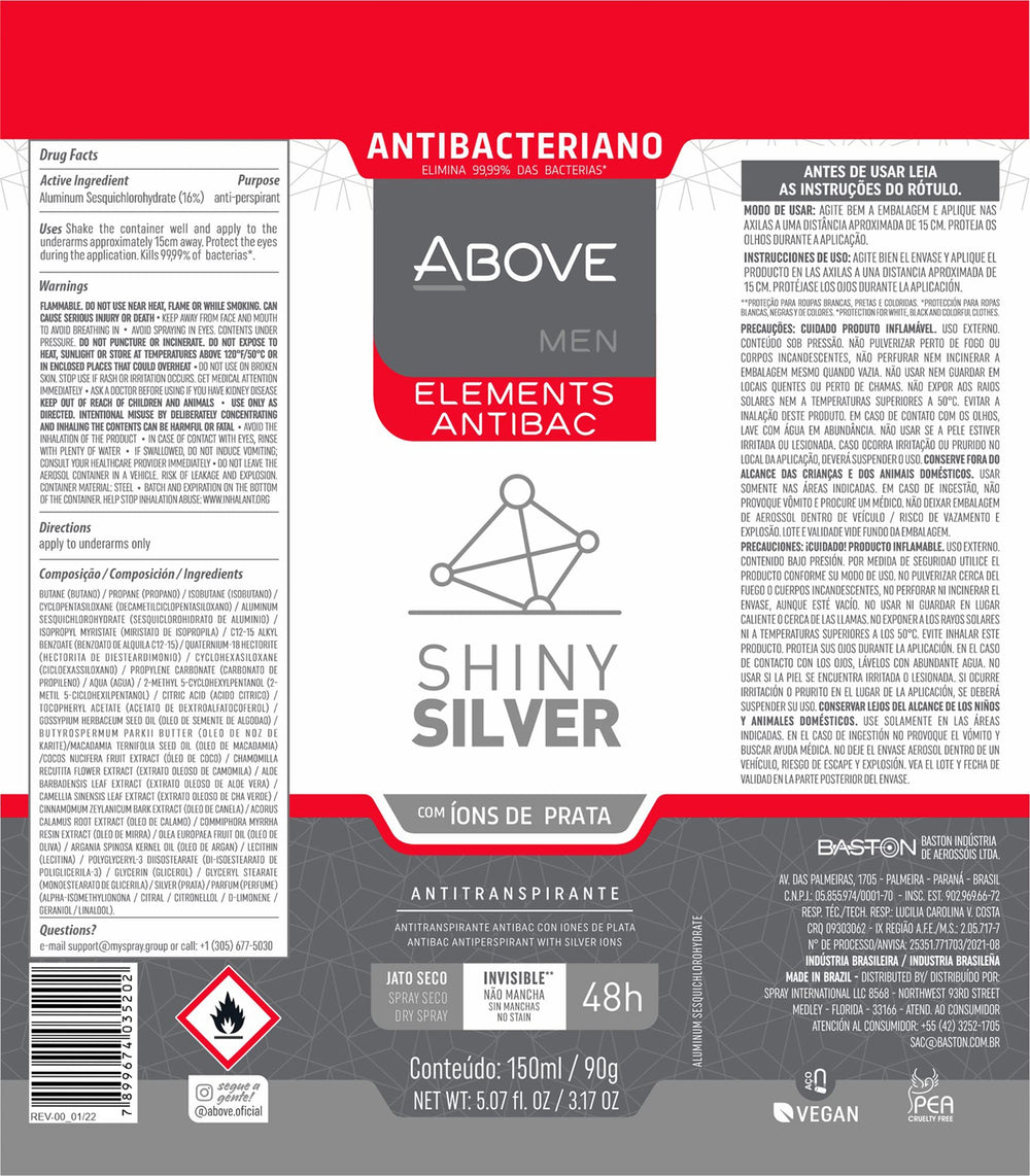 ABOVE Shiny Silver helps keep clothes stain-free after every use.
