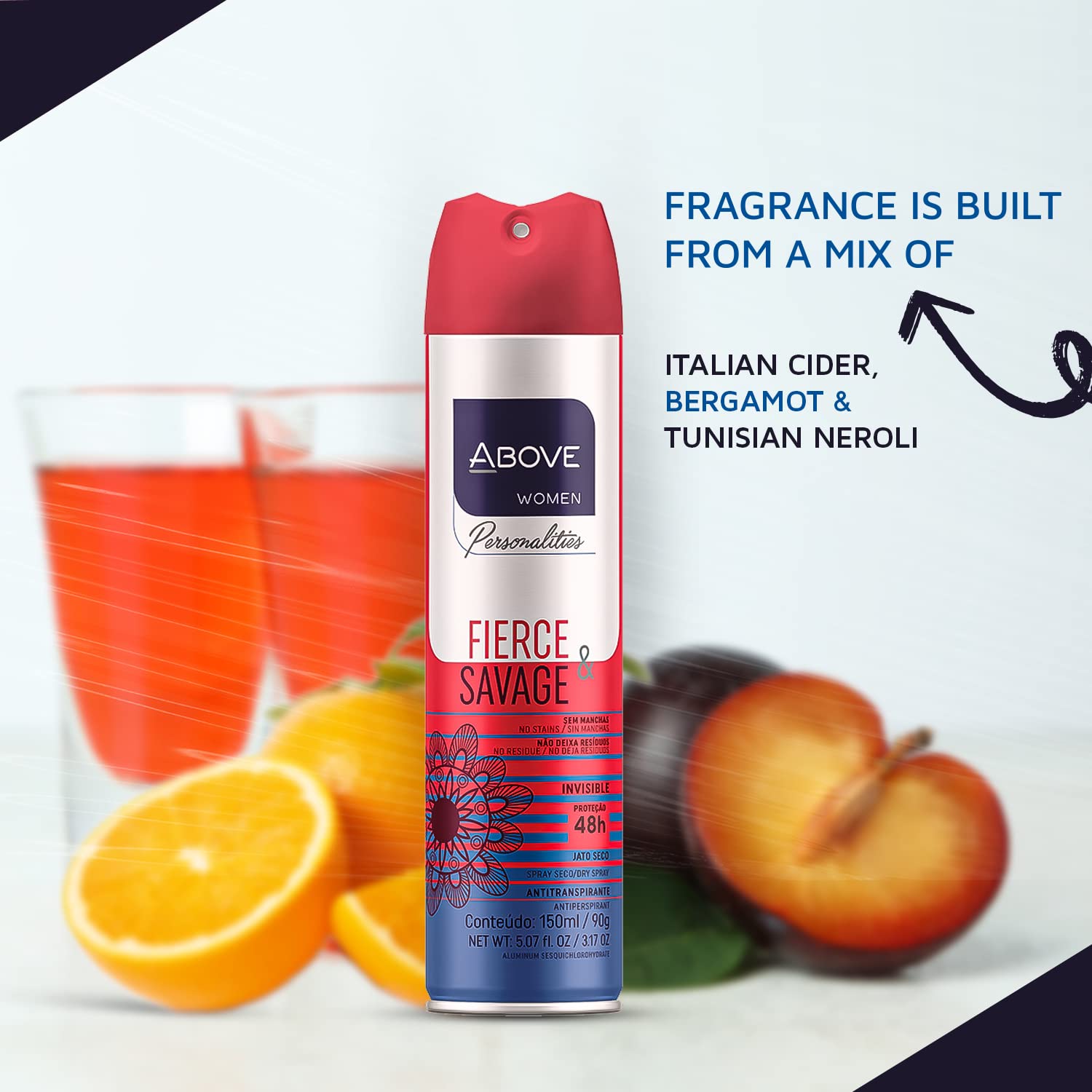 ABOVE travel bag-friendly deodorant for on-the-go freshness.