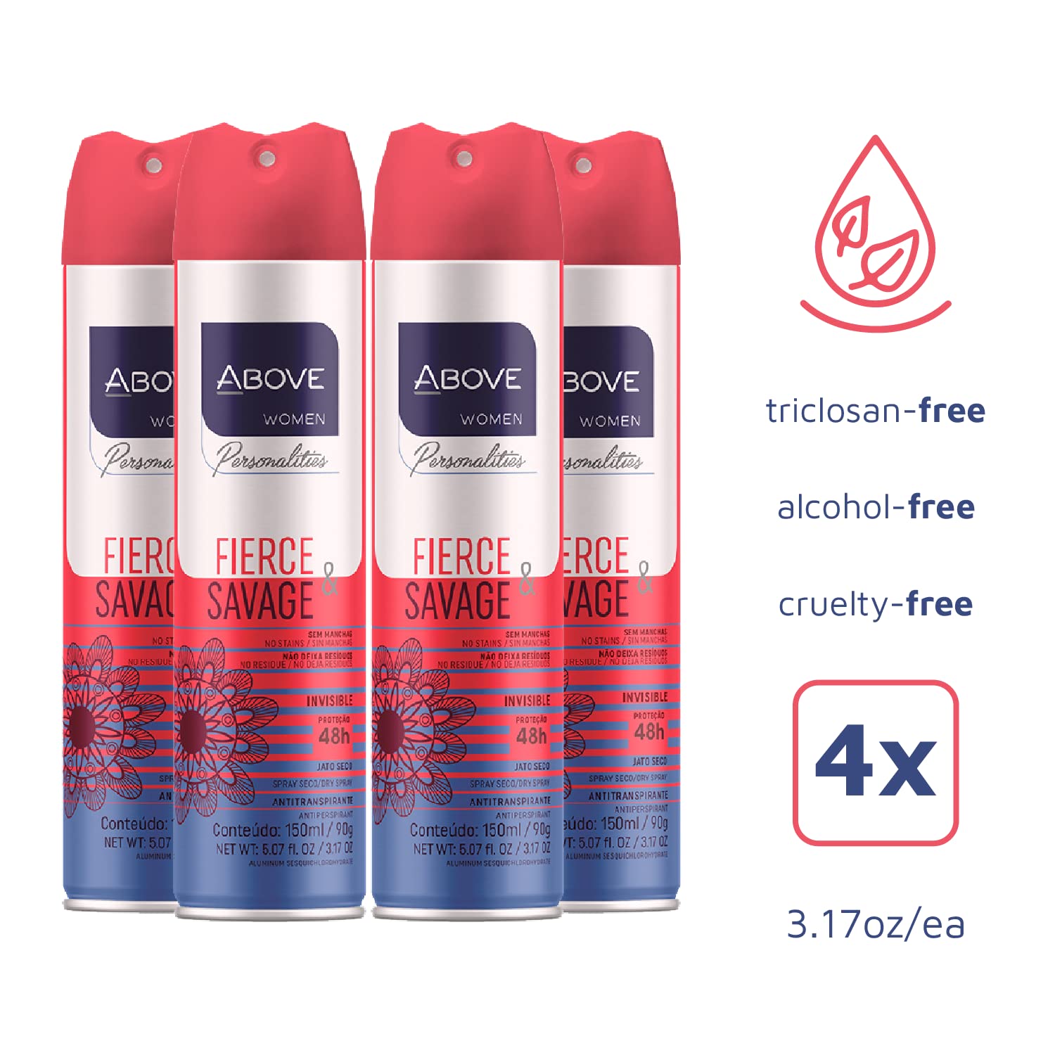 ABOVE women's antiperspirant dry spray for daily wear.