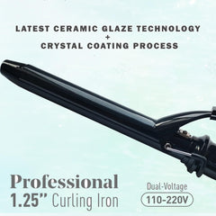 abp 1.25-inch curling iron ceramic coating enables smooth glides