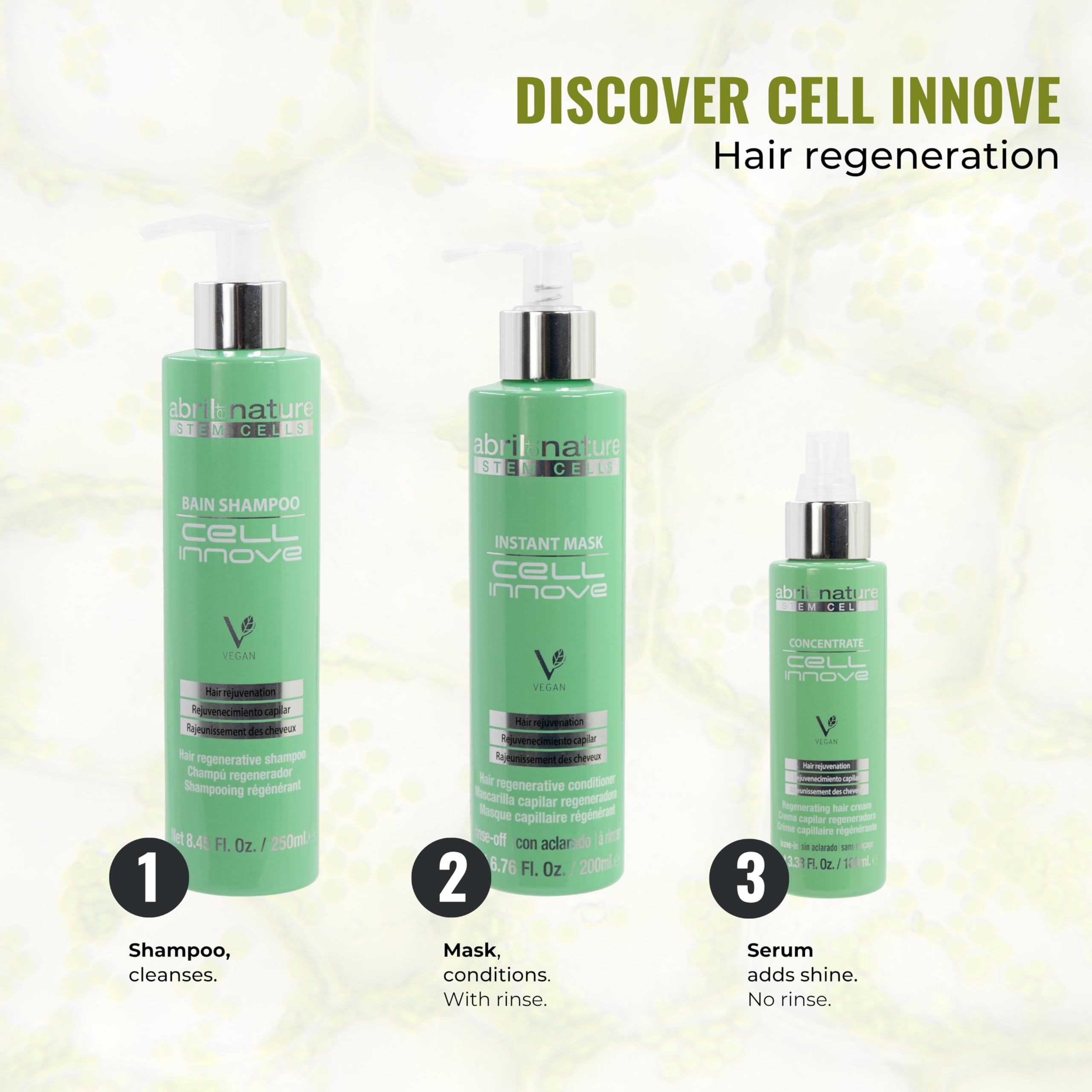 abril et nature Cell Innove bottle with natural oils promoting nourishment.