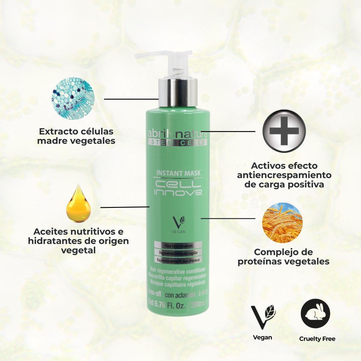 Graphic of plant stem cells used in Cell Innove for hair vitality