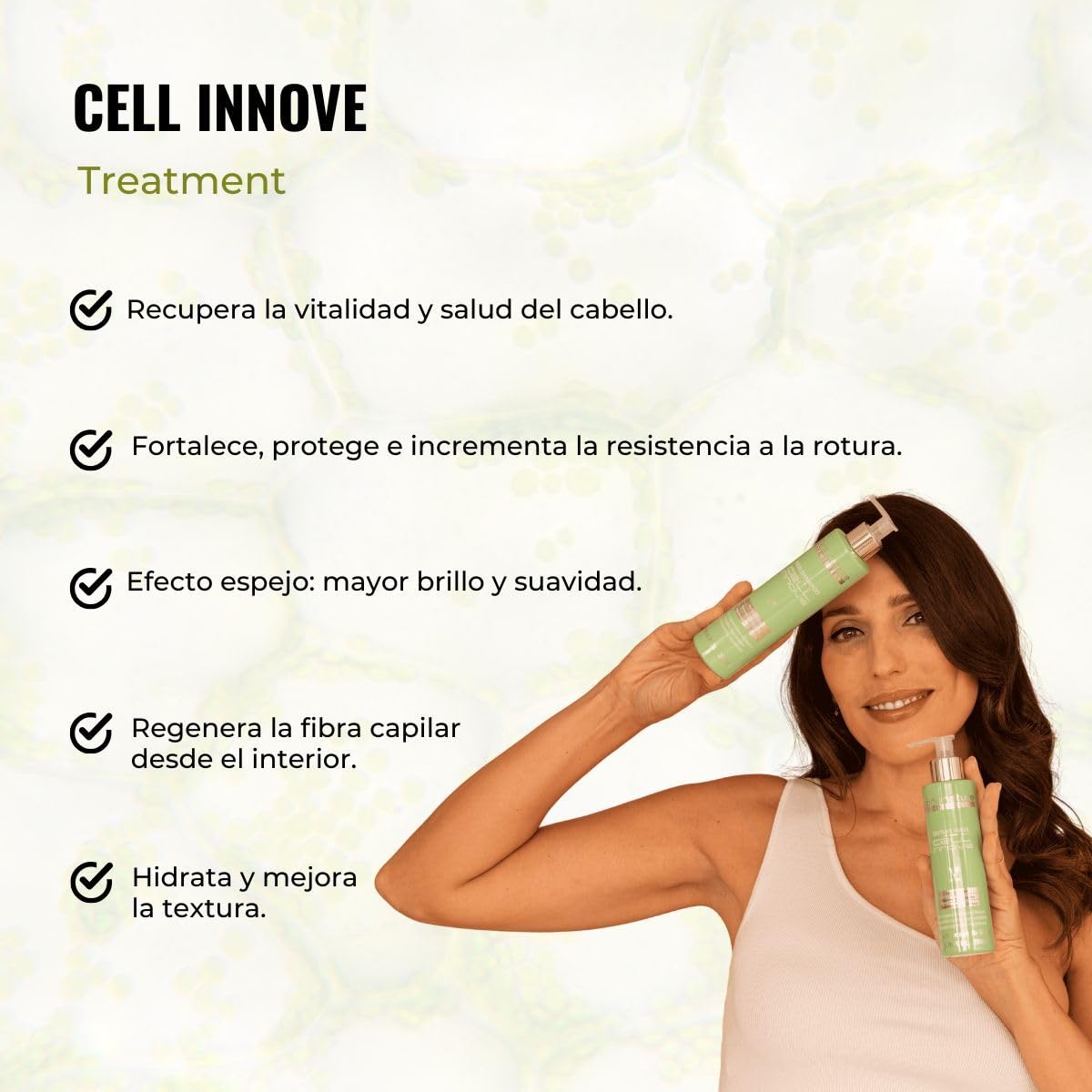 Closeup of Cell Innove shampoo lather highlighting rich cleansing for all hair types