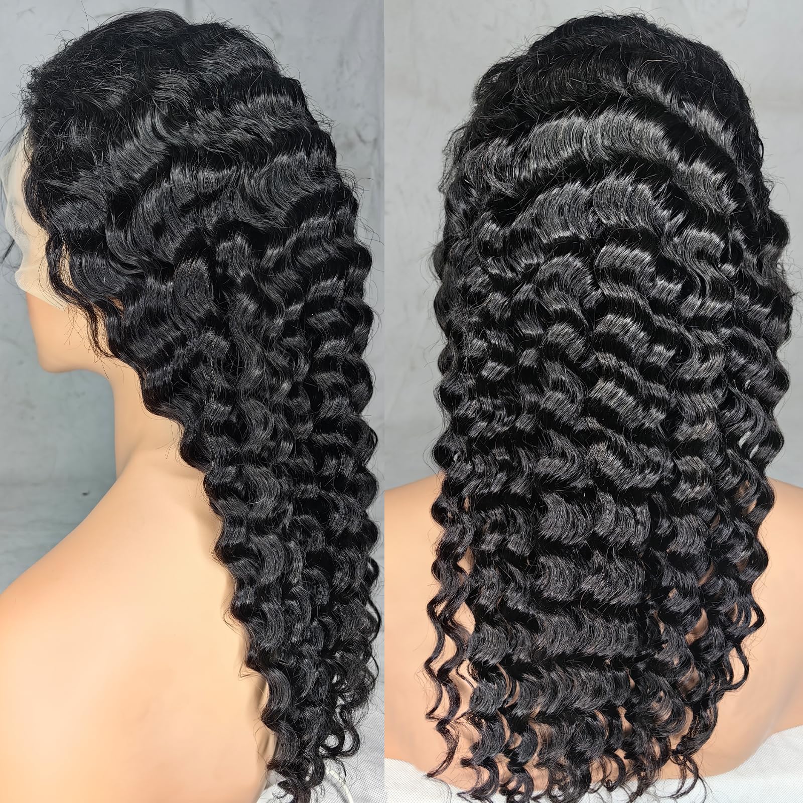 ABSFWIW Deep Wave wig suitable for daily wear and special occasions.