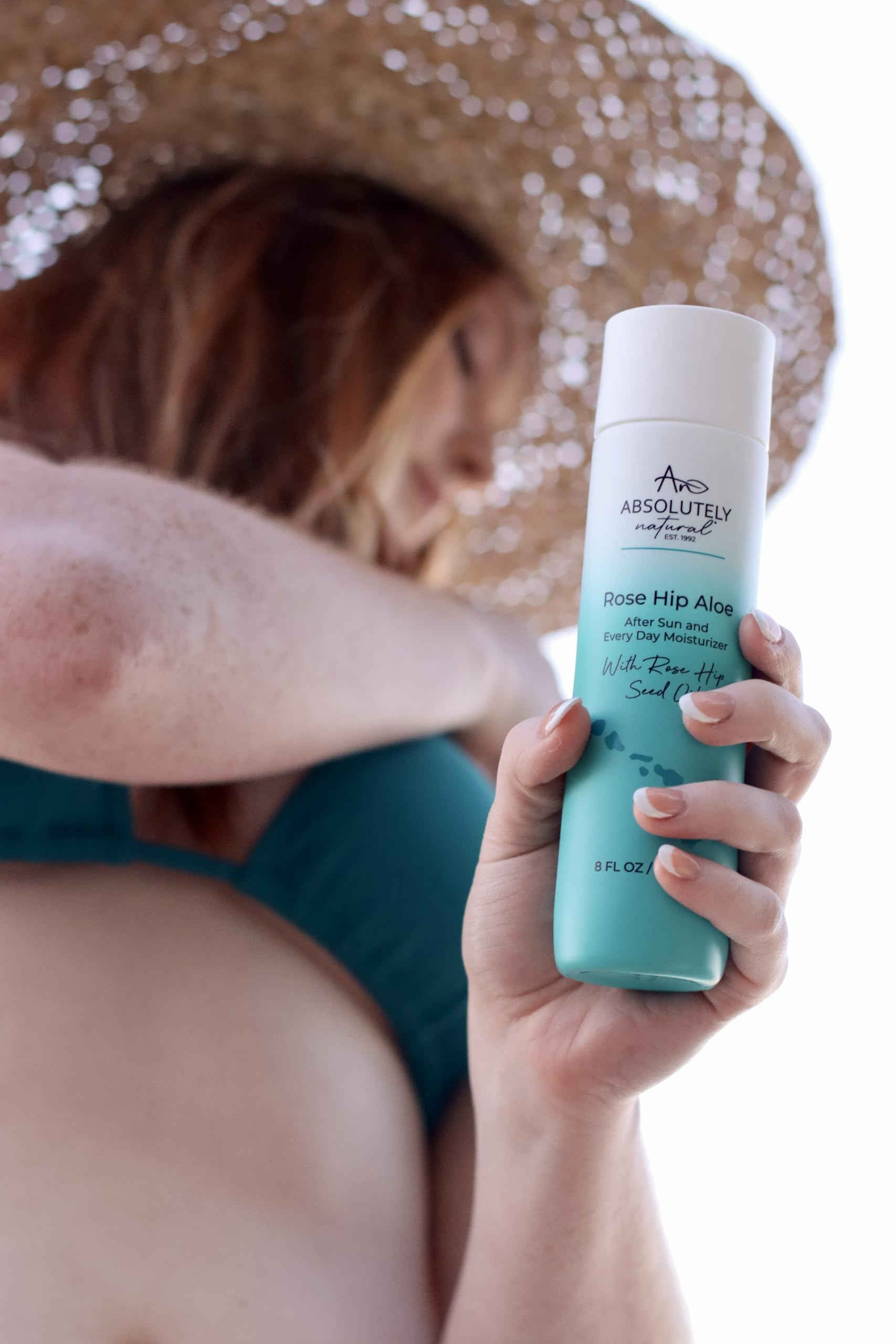 Absolutely Natural after-sun lotion demonstrates quick absorption on skin