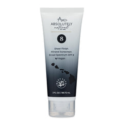 Absolutely Natural SPF 8 sunscreen bottle with light, non-greasy finish.