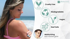 Absolutely Natural tanning oil bronzer effects on skin glow.
