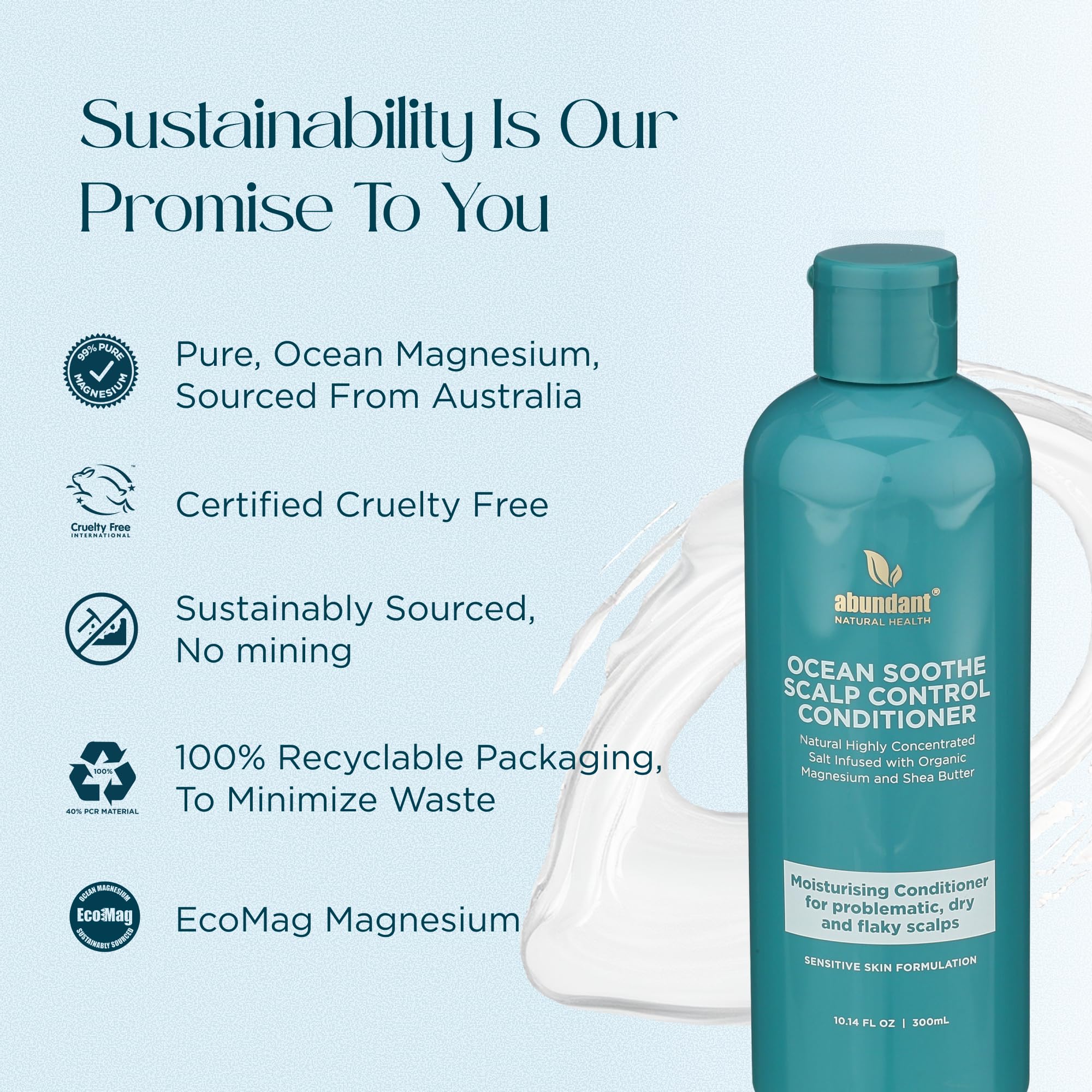 Applying Ocean Soothe to wet hair during routine.