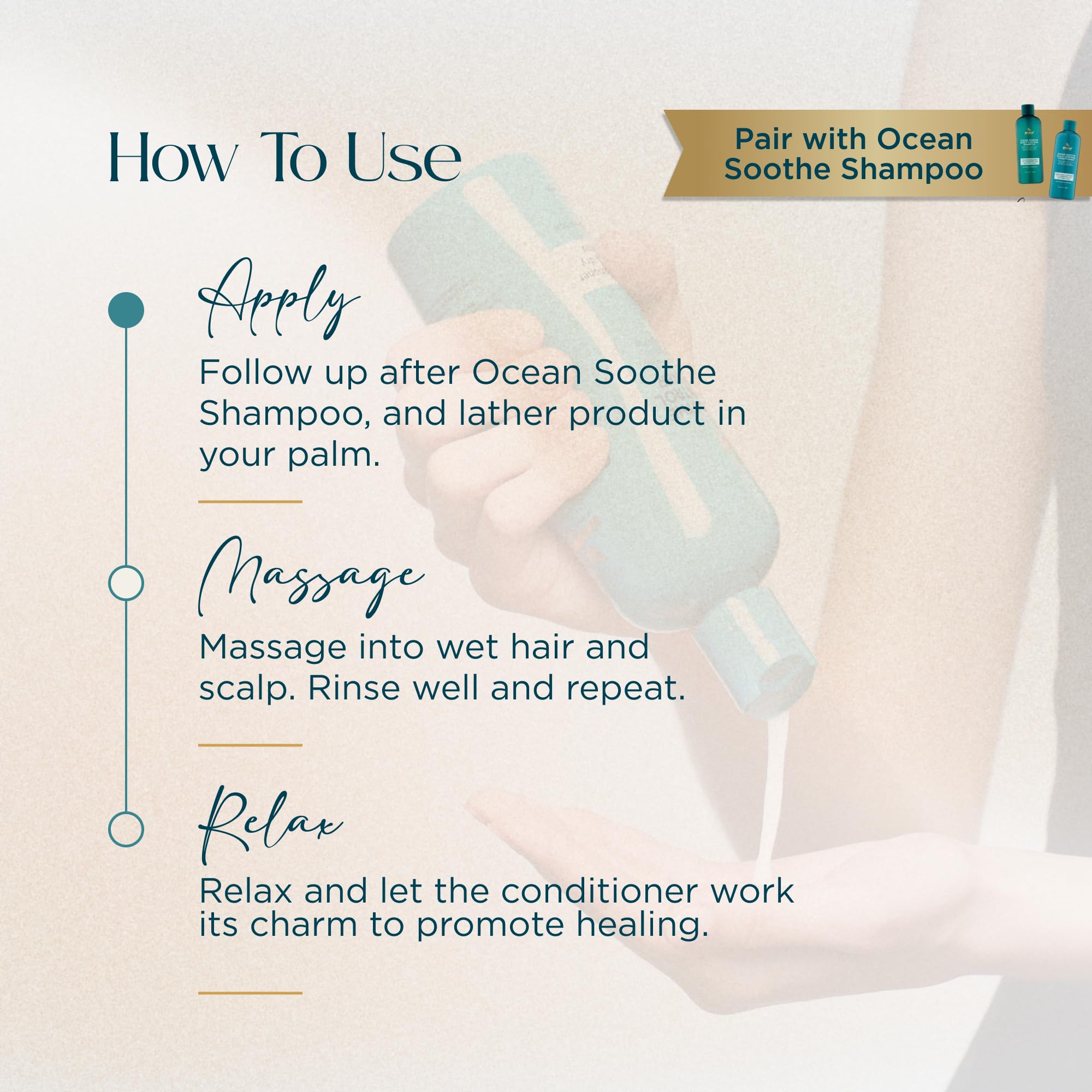 Scalp after massaging Ocean Soothe for a soothing feel.