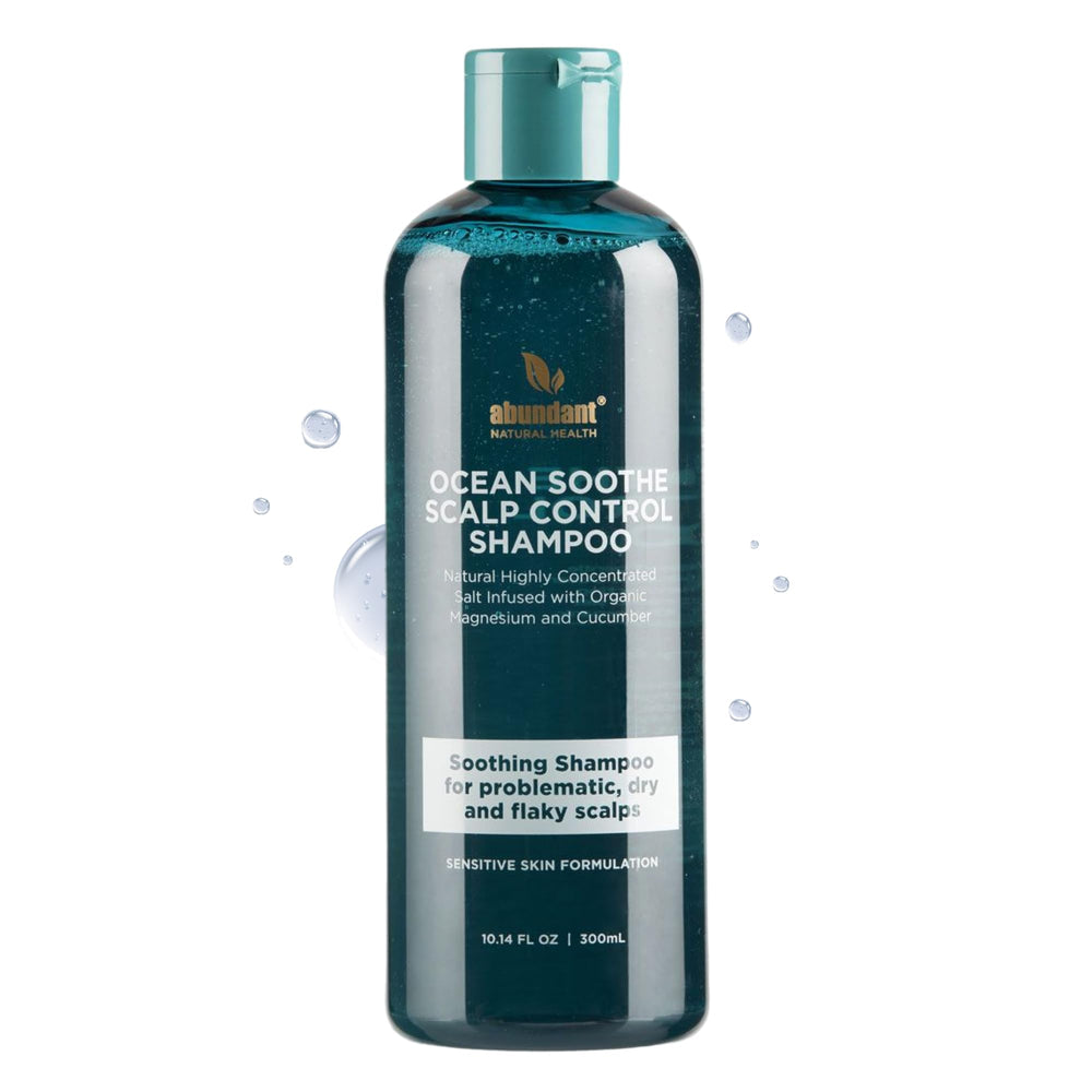 Abundant Natural Health Ocean Soothe Shampoo bottle offering hydration for dry, flaky scalp.