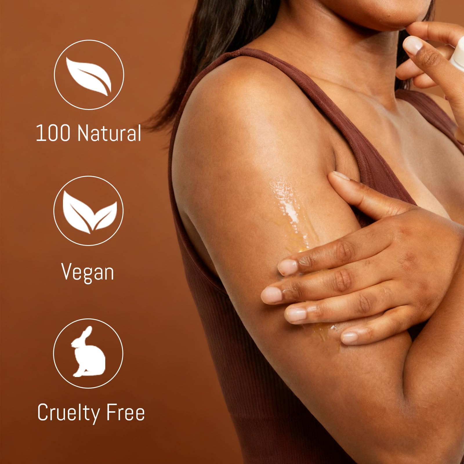 ABYST Body Firming Oil applied to arm demonstrates smoothing and improved texture potential