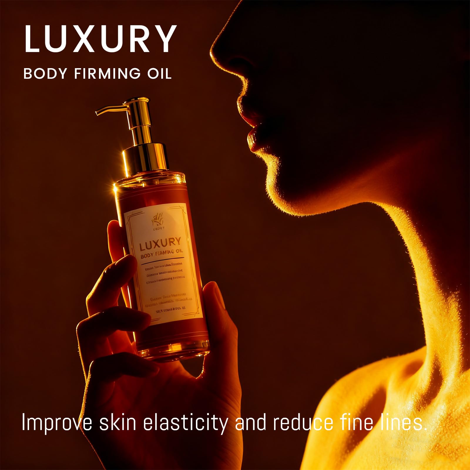 ABYST Body Firming Oil bottle with glistening elixir proving fast absorption