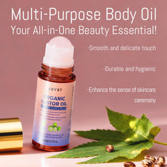ABYST rose quartz roller ball delivers a cooling facial massage.
