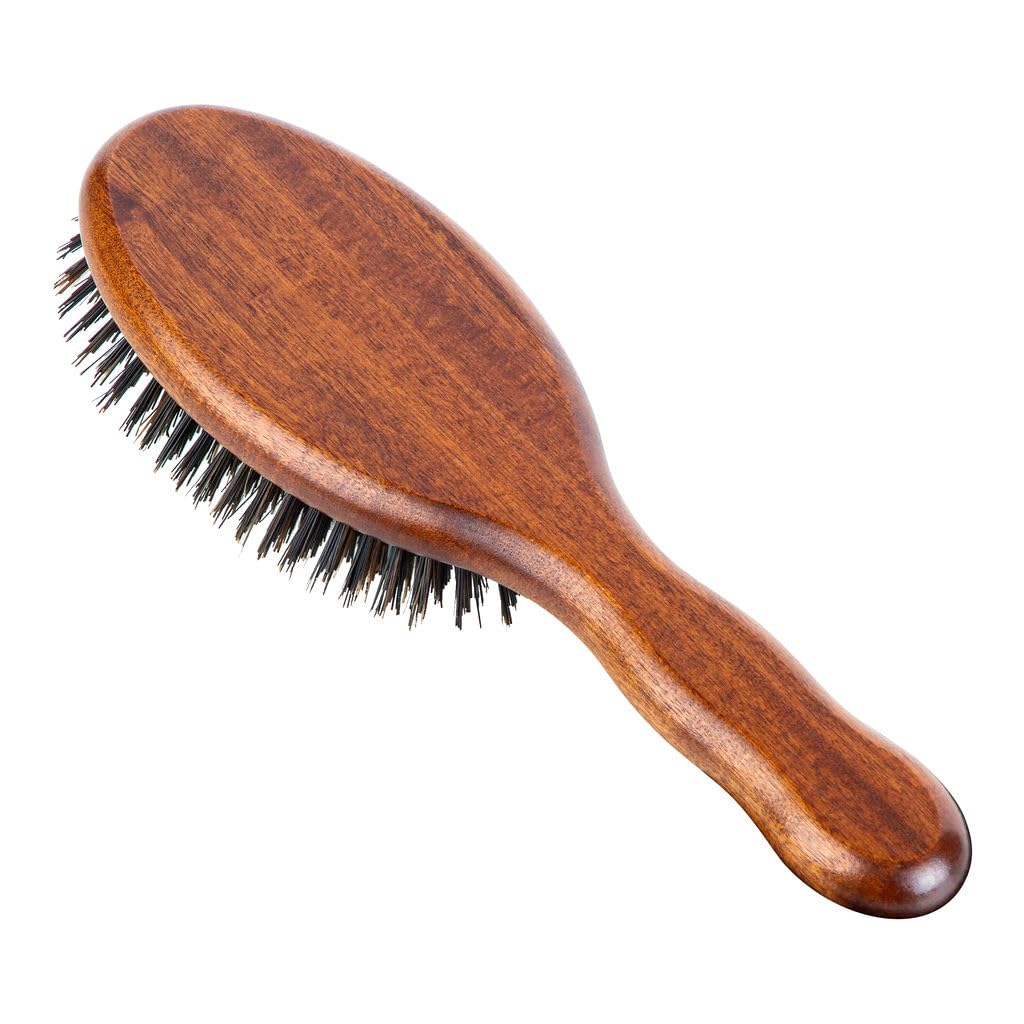 ACCA KAPPA Classic Oval Hair Brush in use on medium-long hair for detangling.