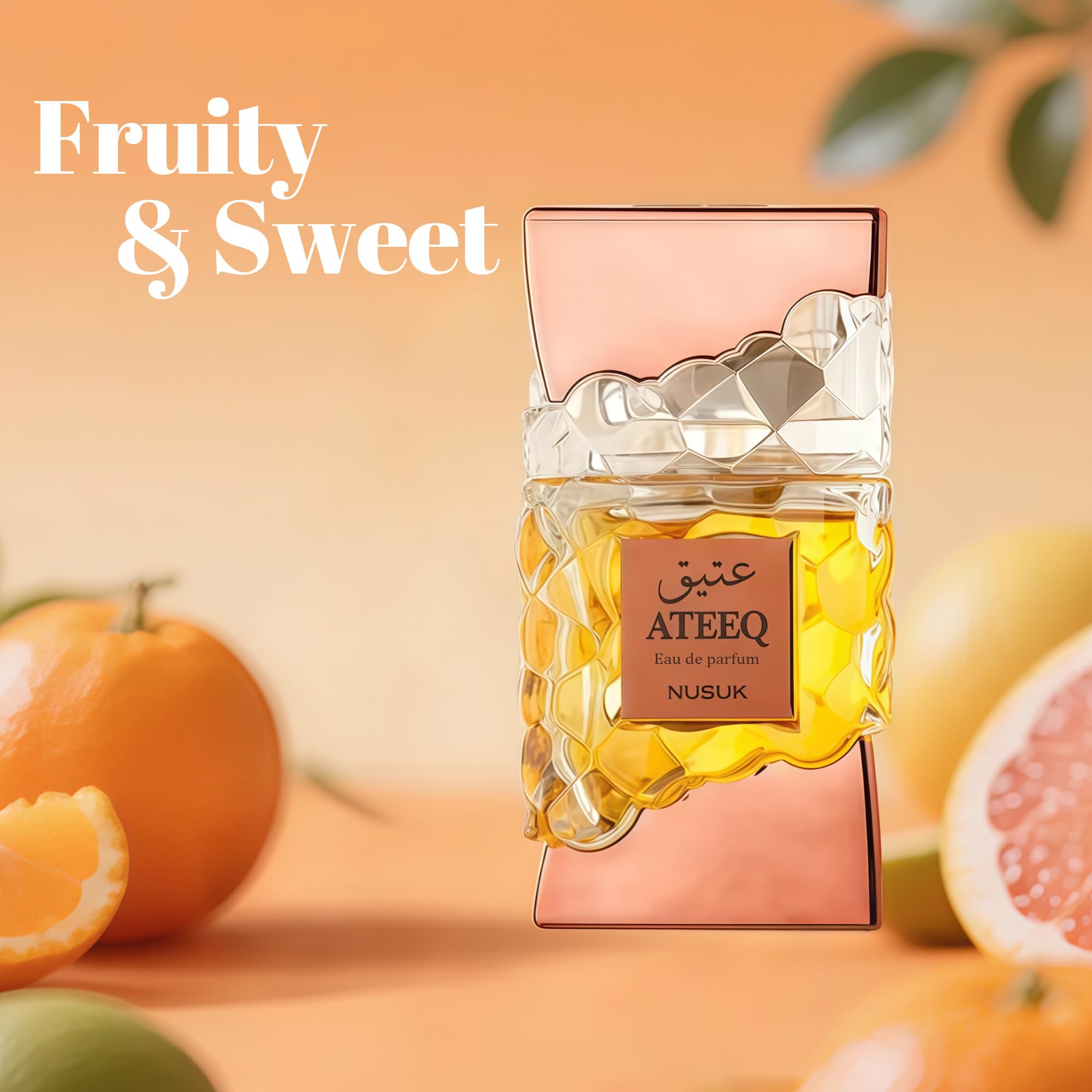 A CENTER Ateeq spray action captures a fine mist for lasting fragrance.