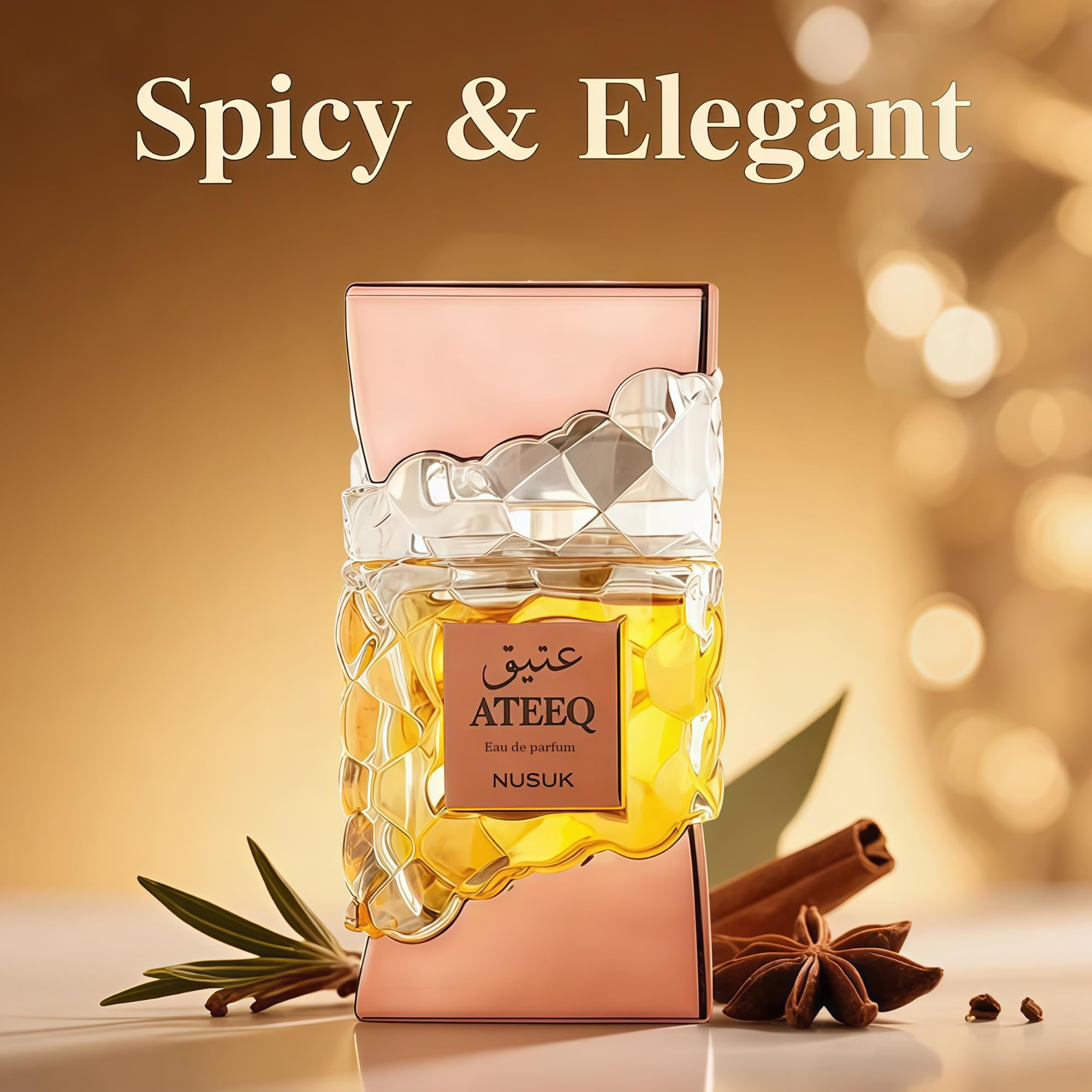 A CENTER Ateeq woody base blends vanilla orchid and musk for evenings.