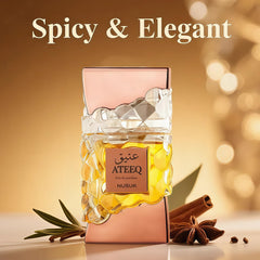 A CENTER Ateeq woody base blends vanilla orchid and musk for evenings.
