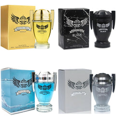 A CENTER Invincible Series gift box showcases four luxurious fragrances for versatile wear.