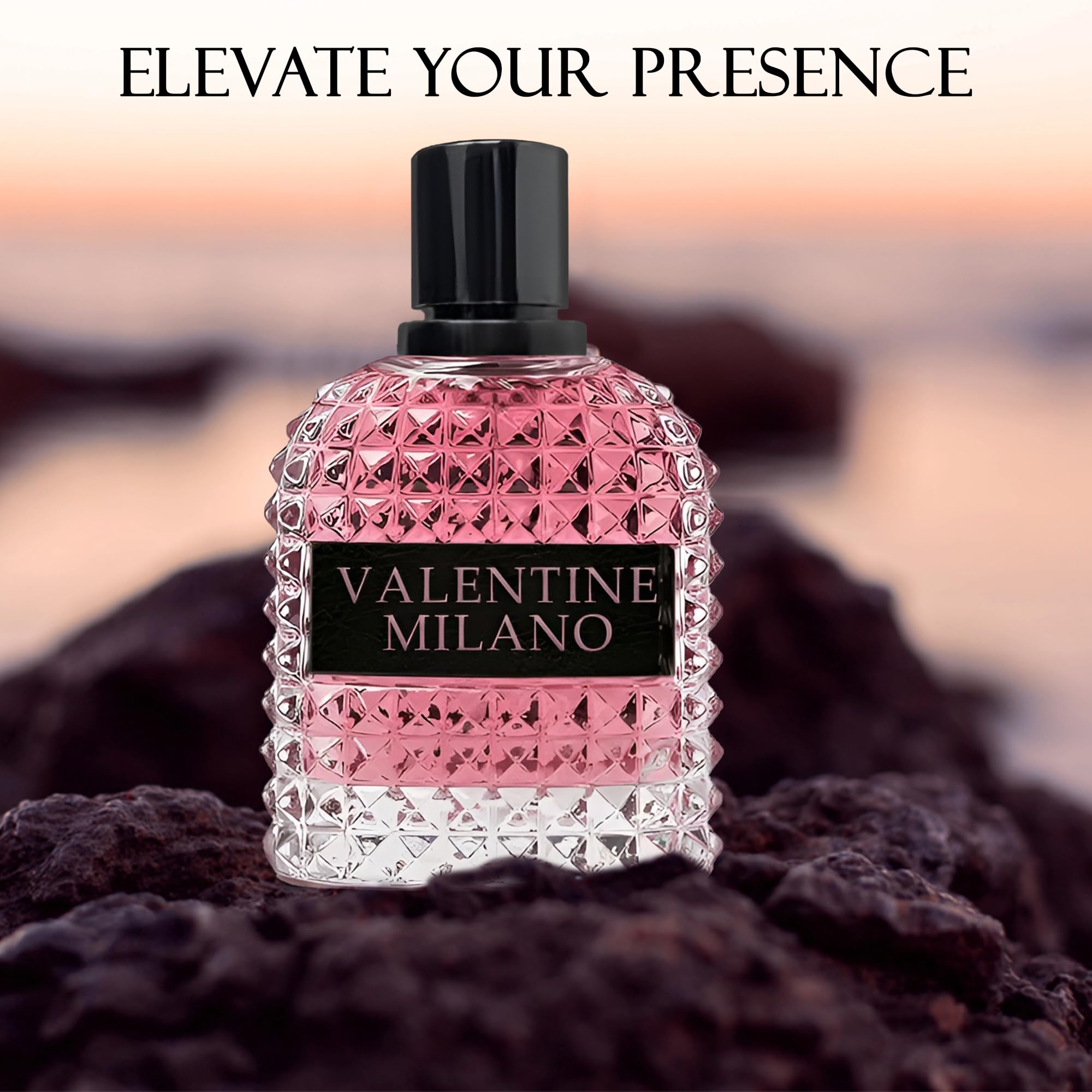 A CENTER Milano perfume bottle angled to show graceful silhouette